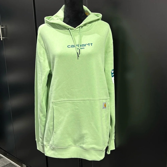 Carhartt Force Relaxed Fit lightweight,fast dry, logo graphic hoodie sweatshirt - Picture 1 of 14